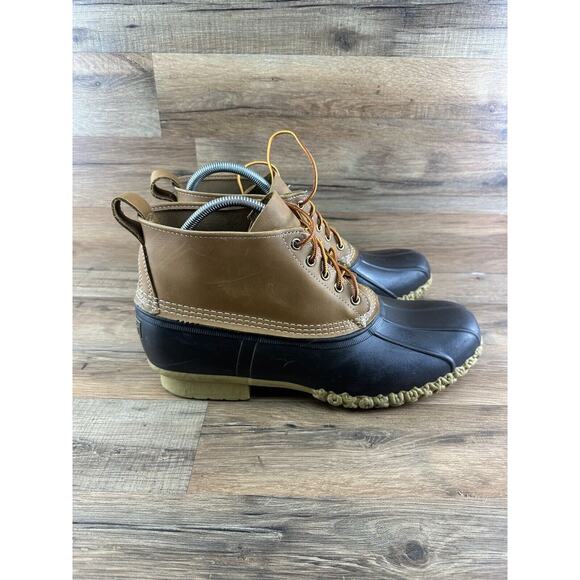 LL Bean Men’s Size 14M HM Bean Duck Boots Brown Leather 6” USA Made Rain… - Picture 3 of 10